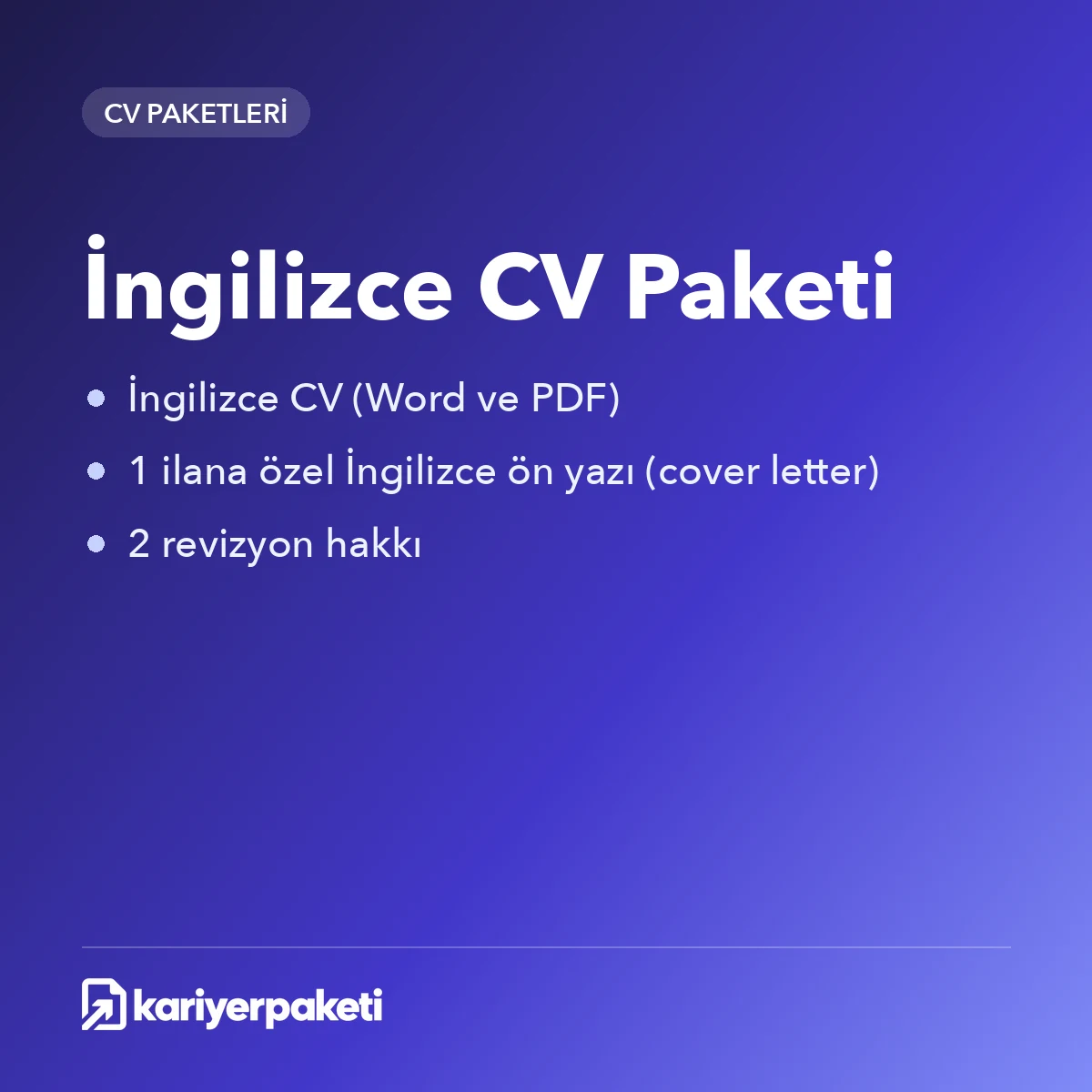 İngilizce CV Paketi